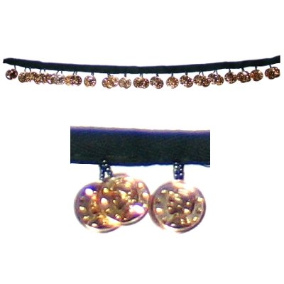 Belly Dance Coin Chain Belt in Black Gold - Ladies Size Medium