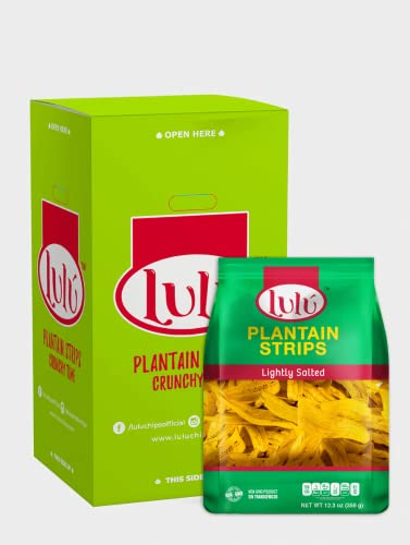 LULU Plantain Strips | 2 Units per Box | Plantain Chips Individual Bags | 12 OZ | Artisan Chips | Healthy Snack | Tiras de Platano