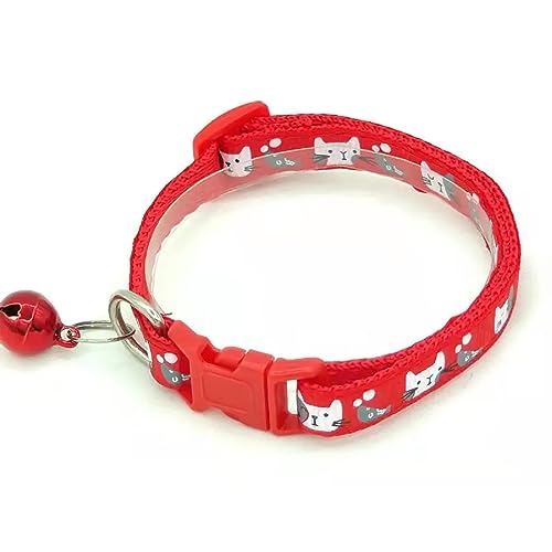 SEDLAV Colorful Cartoon Print Cat Collars - Adjustable Cotton Puppy Collars with Bells for Pet's Real-Time Position - Perfect for Parties, Picnics & Weddings