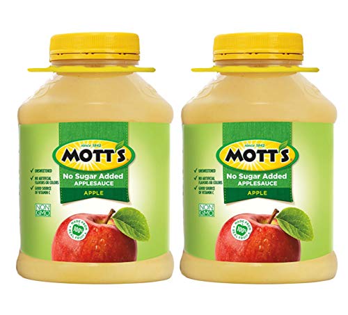 Mott's Unsweetened Non-GMO Natural Applesauce Made from 100% Real Fruit - 2 Count (46 oz)
