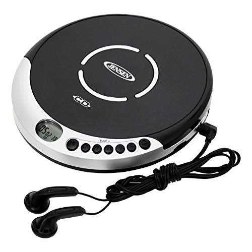 Jensen Portable CD Player with Bass Boost, Silver, JENCD60R