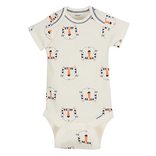 Gerber Baby Boys 5-Pack Short Sleeve Variety Onesies Bodysuits Happy Tiger 6-9 Months