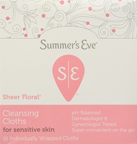 Summer's Eve Cleansing Cloth Sheer Floral, 16 Count by Summer's Eve