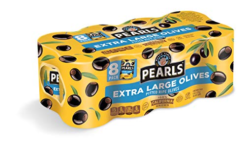 Pearls, Ripe Pitted, Extra-Large Black Olives, 6 oz, 8-Cans