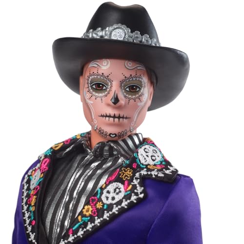 Barbie 2023 Día De Muertos Ken Doll Wearing Blue Jacket and Black Hat, Barbie Signature Collectible