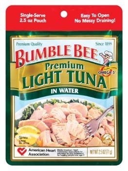 Bumble Bee Premium Light Tuna in Water, 2.5 Pouch - 2 Pack!