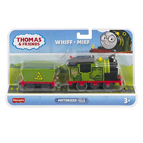 Thomas and Friends Whiff Toy Train, Battery-Powered Motorized Train Engine and Cargo Car for Preschool Pretend Play