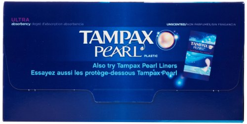 Tampax Pearl Plastic Tampons, Ultra Absorbency, Unscented, 36 Count (Packaging May Vary)