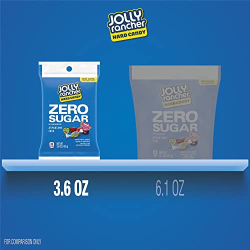 JOLLY RANCHER Zero Sugar Assorted Fruit Flavors Hard Candy Bag, 3.6 oz (Watermelon, Grape, Apple, Raspberry)