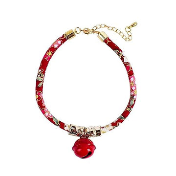 SEDLAV Adjustable Pet Collars for Dogs & Cats - Soft, Comfortable Cotton Collars with Bells - Large Cat Collars Available - Ideal for Play, Training & Outdoor Activities (3 Colors, S/M Sizes)