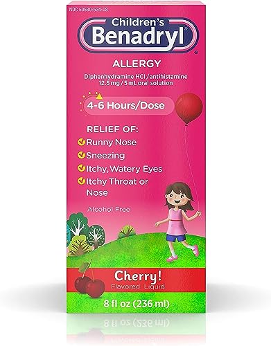 Children's Benadryl Allergy Liquid, 8 Fl. Oz (Pack of 2)