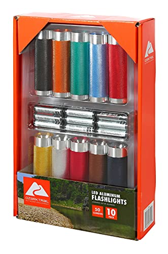 Led Aluminum Flashlights - 10 Pack, 50 Lumens with batteries (Voltage)