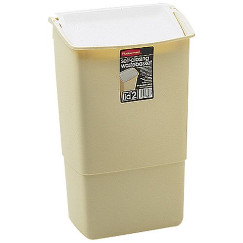 Rubbermaid FG280300BISQU 45 Qt Bisque Dual Action Wastebasket