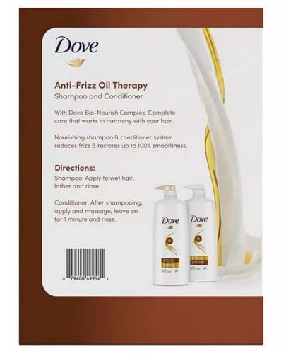 Dove Anti Frizz Oil Therapy Shampoo and Conditioner 40 fl.oz