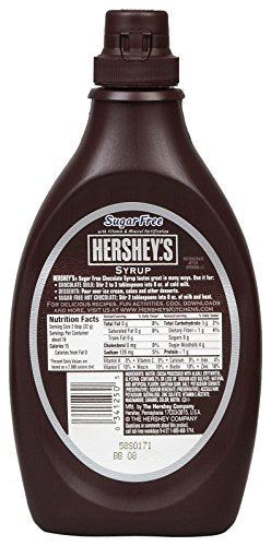 Hershey's Sugar Free Chocolate Syrup Bottle - 1.09 Pound (Pack of 2)