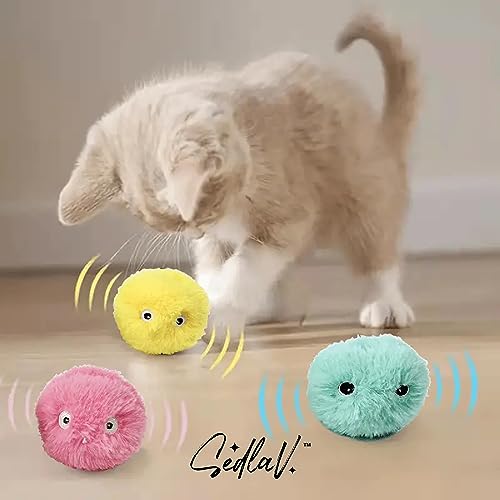 SEDLAV Cat Toy Balls with Lifelike Animal Sound – Plush Interactive- Perfect Stimulation Toys for Playful Cats – Fun & Realistic Cat Toys for Engaging Indoor Play