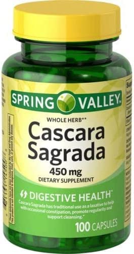 Spring Valley Whole Herb Cascara Sagrada Capsules 450 Mg -100 Count