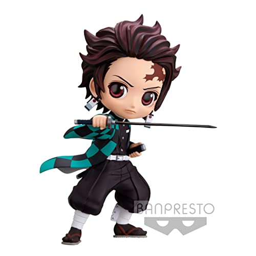 BanPresto - Demon Slayer Q Posket Tanjiro Kamado III Version A Statue , Black