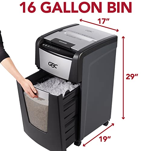 GBC Paper Shredder, Auto Feed+, 300 Sheet Capacity, Super Cross-Cut, Office Shredder, 300X (WSM1757608)