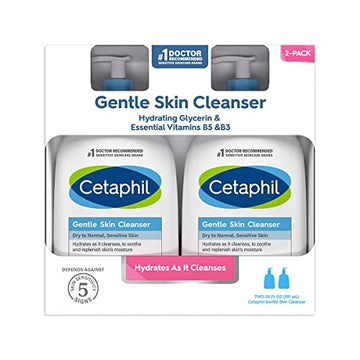 Cetaphil Hypoallergenic Gentle Skin Cleanser, Dry to Normal Sensitive Skin, Paraben, Oil and Fragrance Free, 20 Fluid Ounce, 2 Count