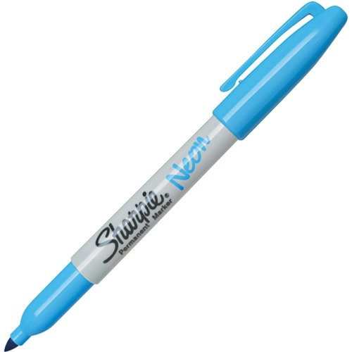 Sharpie Fine Point Neon Permanent Marker - Fine Marker Point Type - Neon Blue Ink - 1 Each