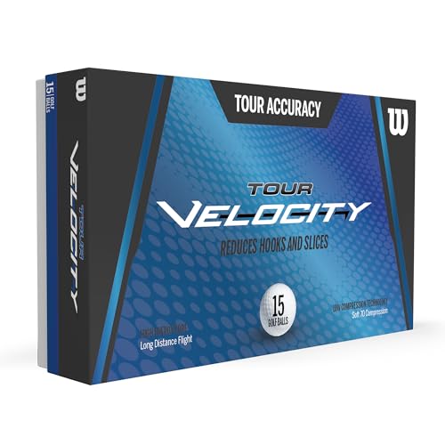 WILSON Sporting Goods Tour Velocity Distance 15-Ball Pack, White