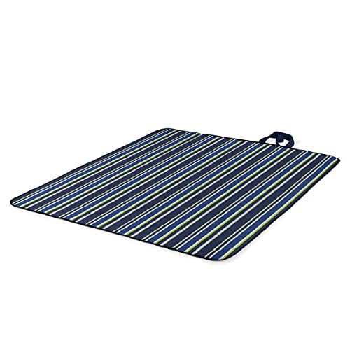 Picnic TIME Star Wars Mandalorian Grogu Vista Outdoor Picnic Blanket & Tote, Beach Blanket, Camping Blanket, (Blue Stripe Pattern with Navy Blue Exterior)