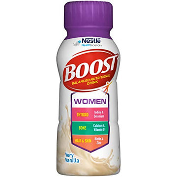 BOOST Women Balanced Nutritional Drink, Very Vanilla, 8 Ounce Bottle (Pack of 6) (Packaging May Vary)