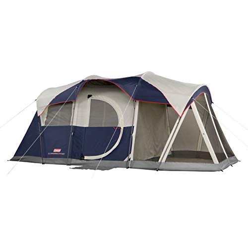 Coleman Elite WeatherMaster Camping Tent with LED Lights and Screened Porch, Weatherproof 6-Person Family Tent with Included Carry Bag, Rainfly, LED Lighting System and Screened-In Porch