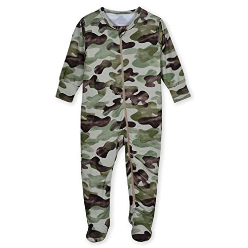 Gerber Unisex Baby Toddler Buttery Soft Snug Fit Footed Pajamas with Viscose Made from Eucalyptus, Camo, 6-9 Months