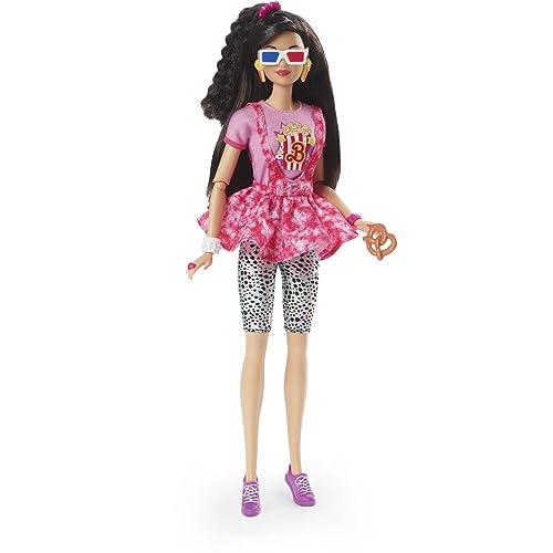 Barbie Doll, Black Hair, 80s-Inspired Movie Night, Barbie Rewind Series, Nostalgic Collectibles, Clothes and Accessories