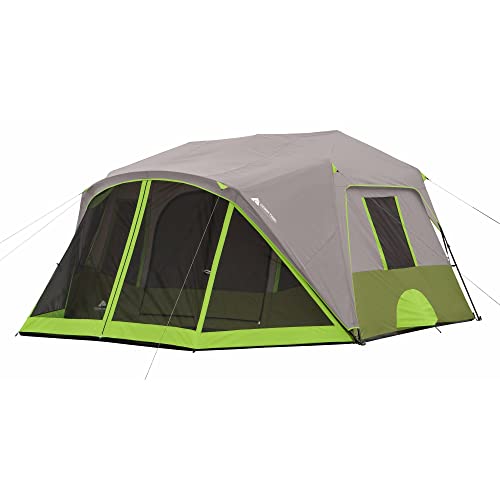 9 Person 2 Room Instant Cabin Tent with Screen Grey Canvas