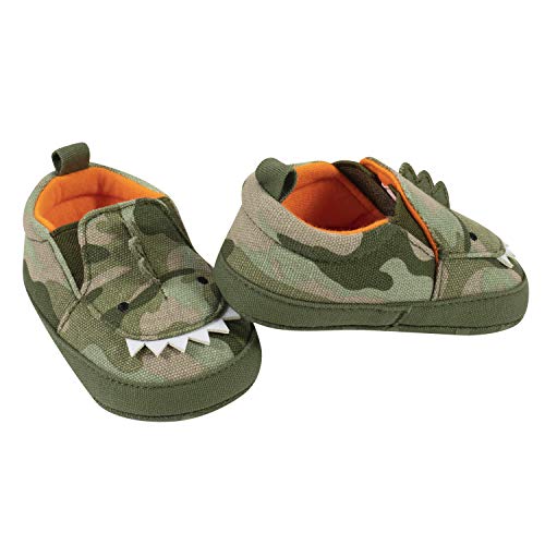 Gerber Unisex Baby Sneakers Crib Shoes Newborn Infant Toddler Neutral Boy Girl Green Dino 6-9 Months