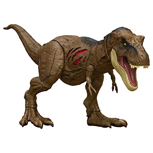 Jurassic World HGC19 Articulated Tyrannosaurus Rex Destruction Figure, Movable Jaws, Scratches on Both Sides, Physical and Digital Game, Children's Toy, Ages 4 and Above
