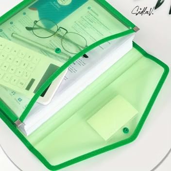 SEDLAV Clear Poly Expandable Folder - A4 Size Transparent Plastic File Organizer with Button Closure for Document Management and Secure Storage, Polypropylene Material for Perfect Using