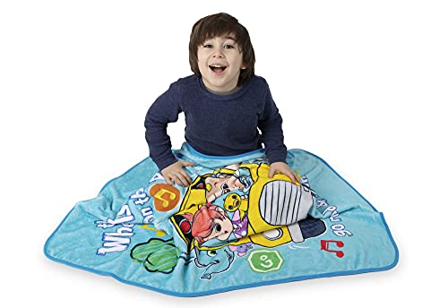 CoComelon Musical Warm, Plush, Throw Blanket That Plays The Theme Song - Extra Cozy and Comfy for Your Toddler, Blue
