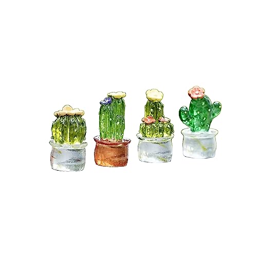 SEDLAV Mini Plant Cactus Resin Decorations – Highly Detailed Succulents with Personalized Bottle Saying – Cute, Hand-Painted, Fairy Garden Accessories Outdoor, Fairy Garden Kit