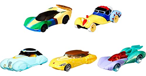 Hot Wheels Disney Princess Character Car 5-Pack, Bundle of Toy Cars Inspired by Disney Princesses, Toys for Collectors and Kids 3 Years and Older