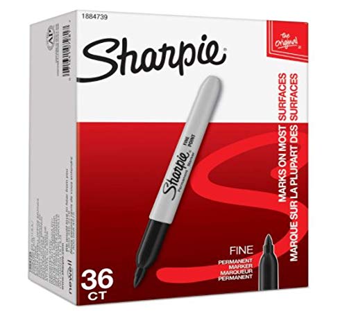 Sharpie Permanent Markers, Fine Point, Black, 36 Count - 1 Pack