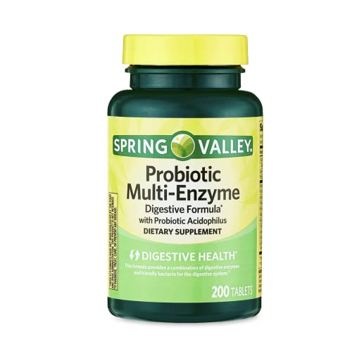 Spring Valley Multi-Enzyme Probiotic 200 Tablets + Your Vitamin Guide