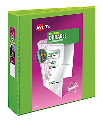 Avery Durable View 3 Ring Binder, 2 Inch Slant Rings, 6 Green Binders (17838)