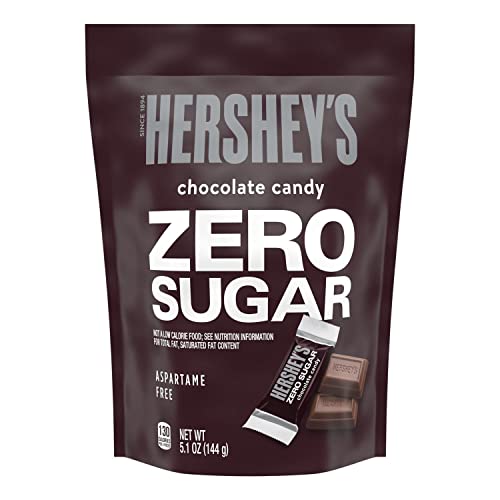 HERSHEY'S Zero Sugar Chocolate Candy Bars, Individually Wrapped, Aspartame Free, 5.1 oz Bag