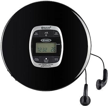 JENSEN CD-60R-BT Personal Portable Bluetooth CD Player with Digital FM Radio and Earbuds