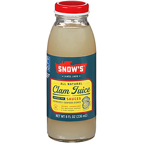 Snow's All Natural Clam Juice, 8 Fluid oz Bottle (Pack of 12) - Gluten Free, Keto Friendly - Great for Pasta & Seafood Recipes