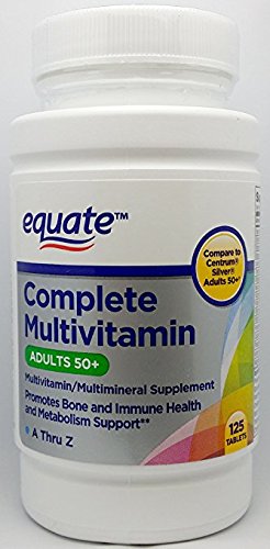 Equate Complete Multivitamin, Adults 50+, A Thru Z, 125ct, Compare to Centrum Silver Adults 50+