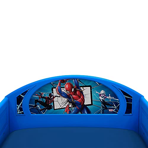 Delta Children Marvel Spider-Man Sleep and Play Toddler Bed with Built-in Guardrails
