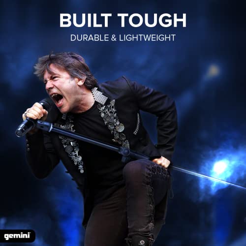 Gemini Sound MBST-01 Durable Foldable Collapsible Tripod Microphone Stand Universal Mic Mount and Height Adjustable with Extending Telescoping Boom Arm