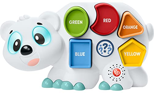 Fisher-Price Linkimals Toddler Learning Toy Puzzlin’ Shapes Polar Bear with Interactive Lights & Music for Ages 18+ Months