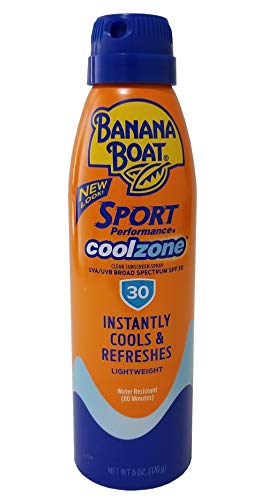 Banana Boat Sunscreen Sport Performance Cool Zone Broad Spectrum Sun Care Sunscreen Spray - SPF 50 (Pack of 3)