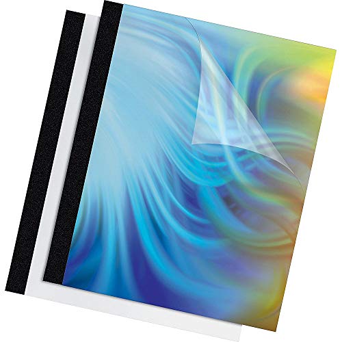 Fellowes Thermal Presentation Covers, 3/8-Inch, Transparent Front, Linen Textured Black Back, 10 per Pack (5256101)